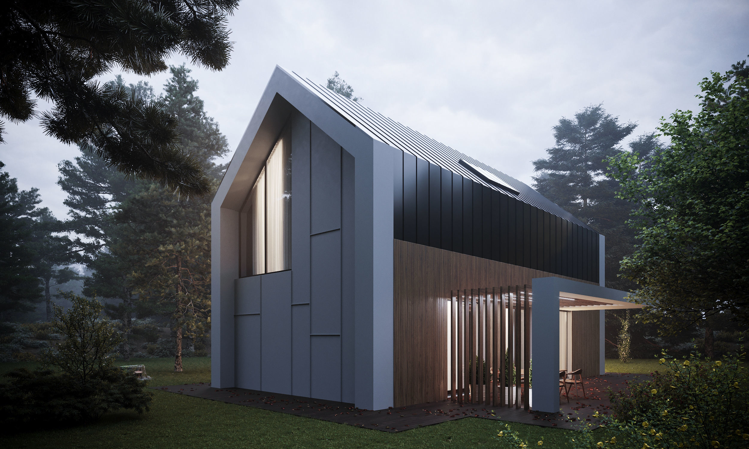 House in the woods Low-poly 3D model_1