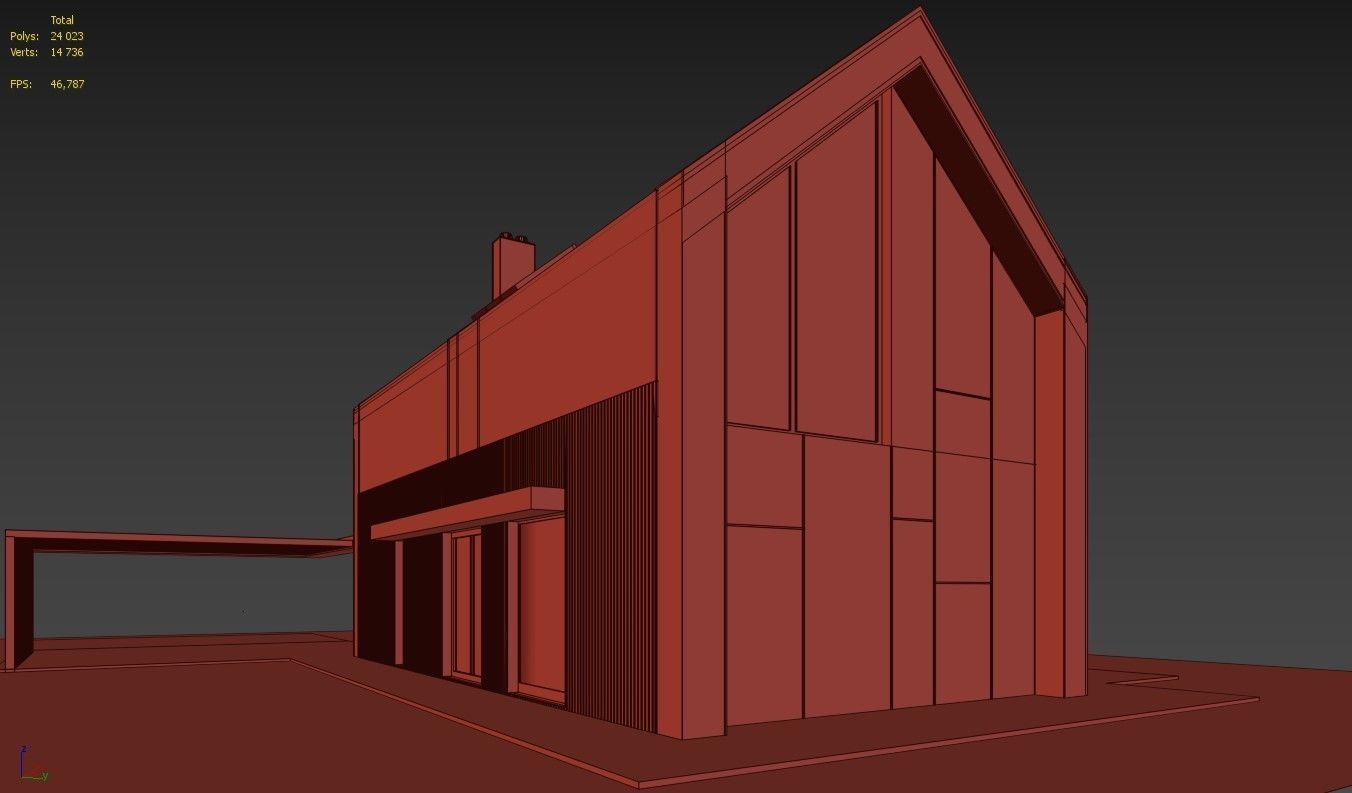 House in the woods Low-poly 3D model_6