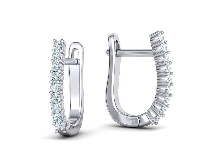 Huggie Diamond Earrings printable 3dmodel  3D print model_9