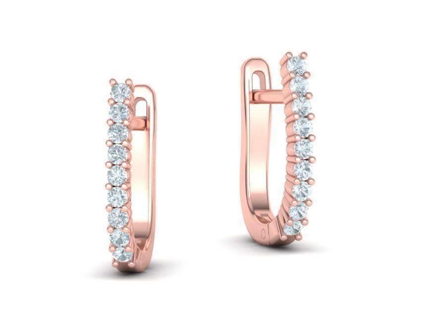 Huggie Diamond Earrings printable 3dmodel  3D print model_15
