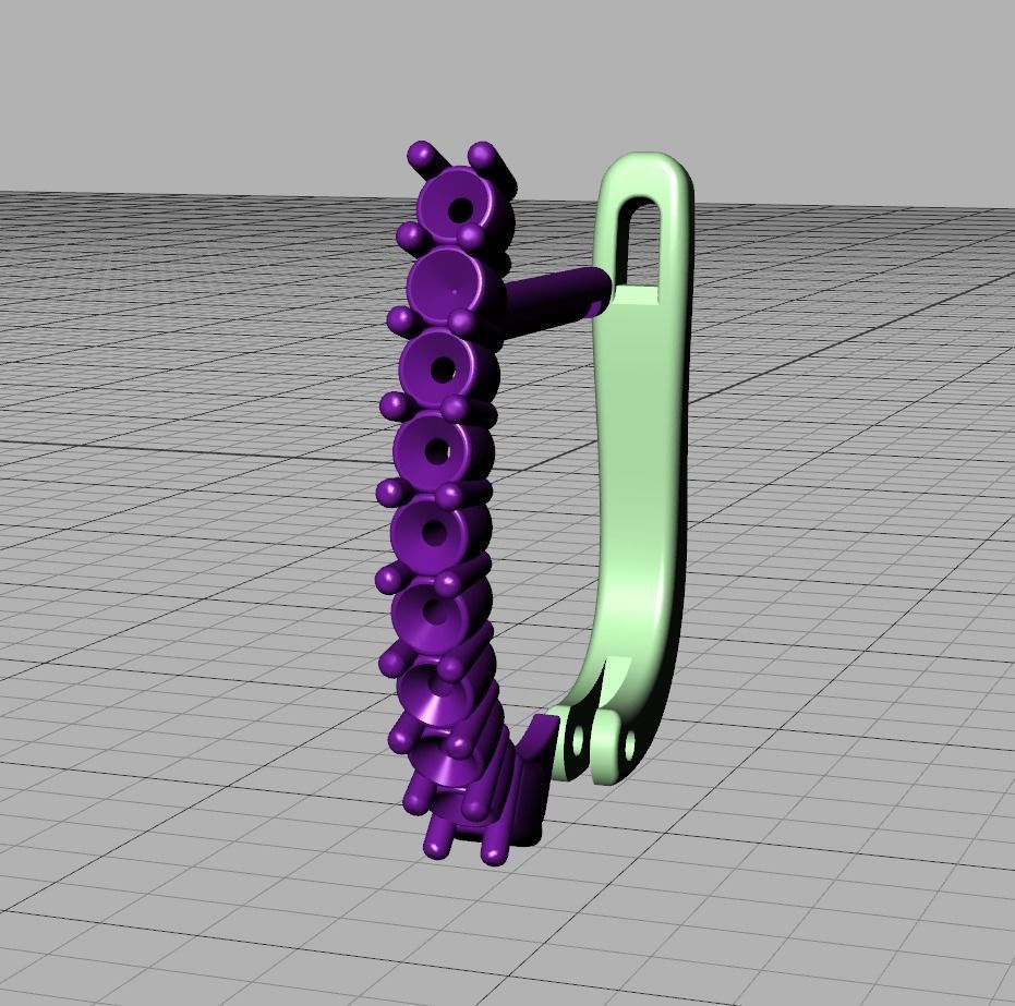 Huggie Diamond Earrings printable 3dmodel  3D print model_19