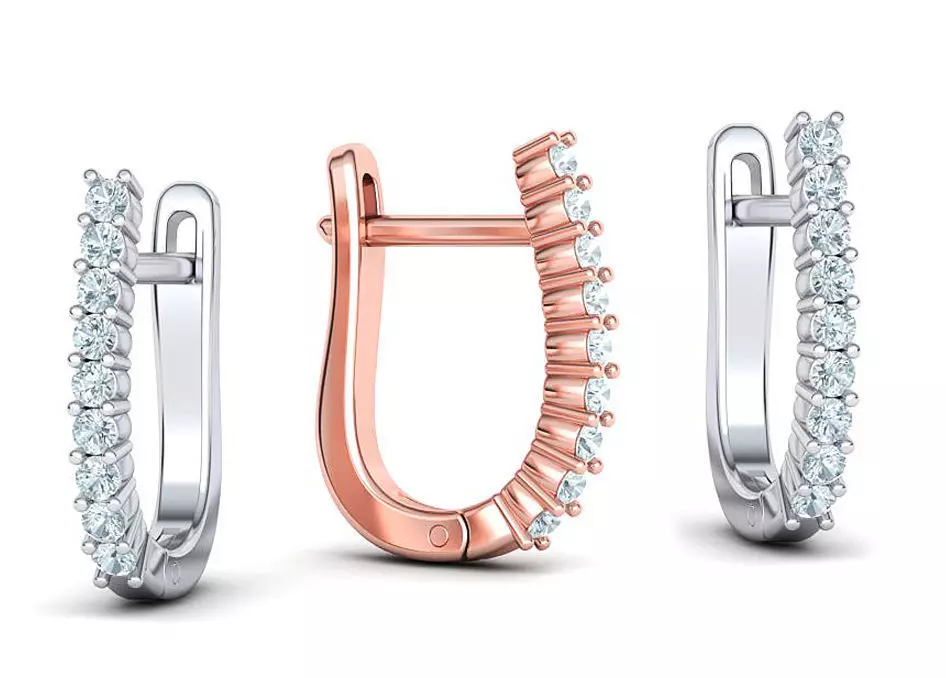 Huggie Diamond Earrings printable 3dmodel  3D print model_0