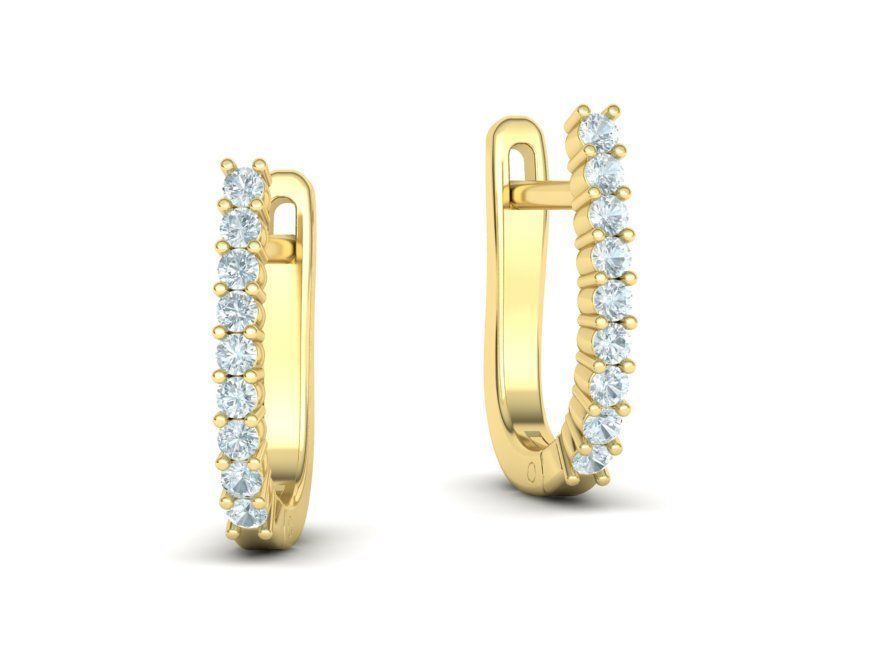 Huggie Diamond Earrings printable 3dmodel  3D print model_13