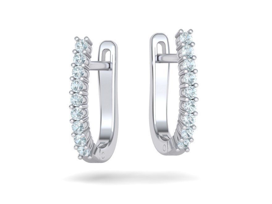 Huggie Diamond Earrings printable 3dmodel  3D print model_11