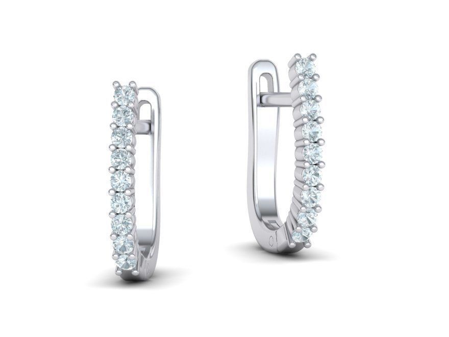 Huggie Diamond Earrings printable 3dmodel  3D print model_14