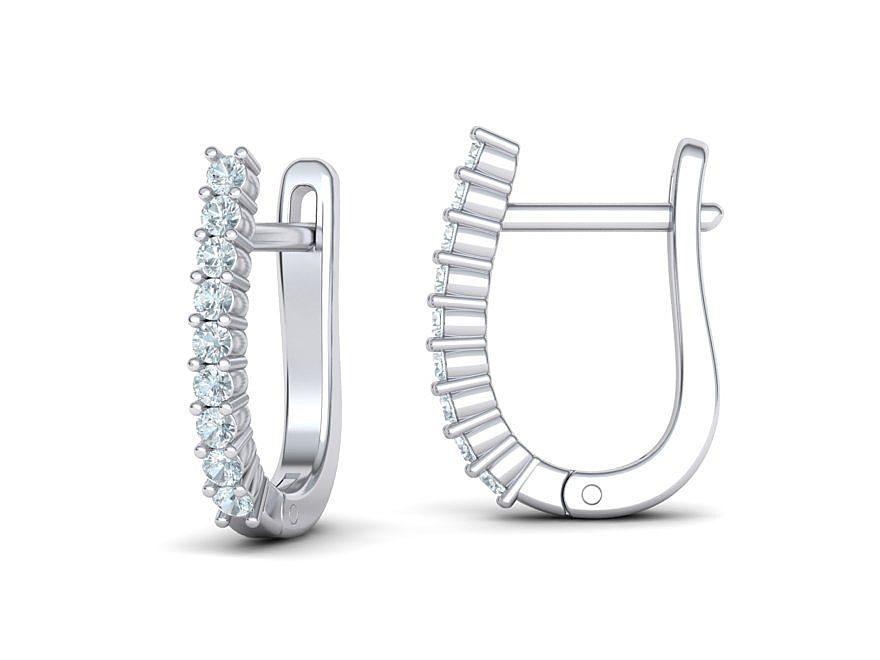 Huggie Diamond Earrings printable 3dmodel  3D print model_5