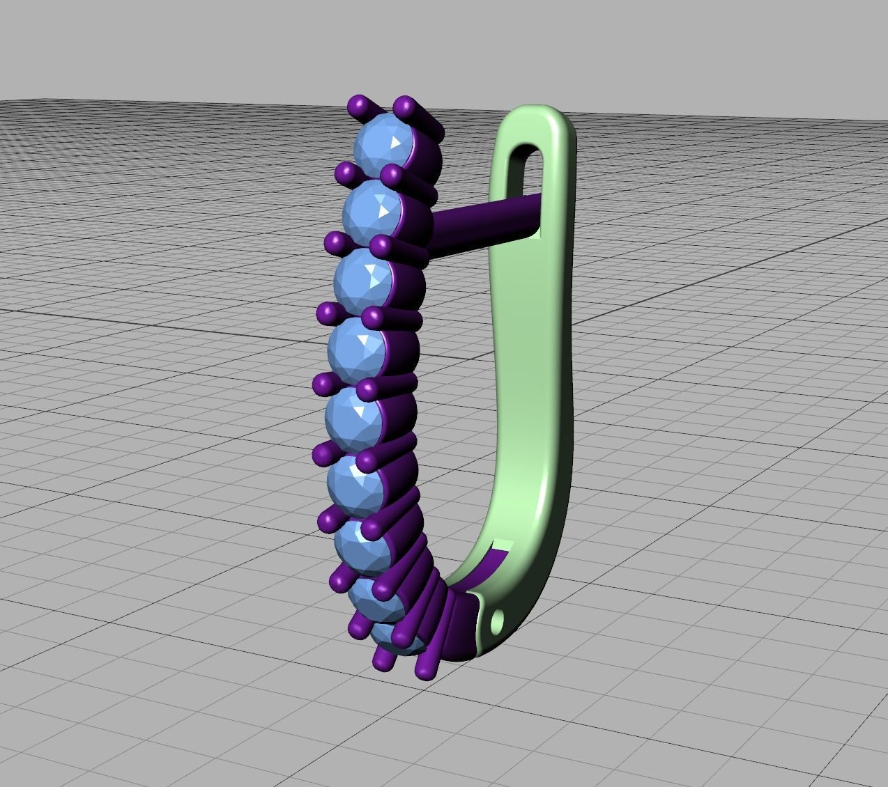 Huggie Diamond Earrings printable 3dmodel  3D print model_17