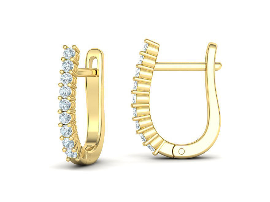 Huggie Diamond Earrings printable 3dmodel  3D print model_4