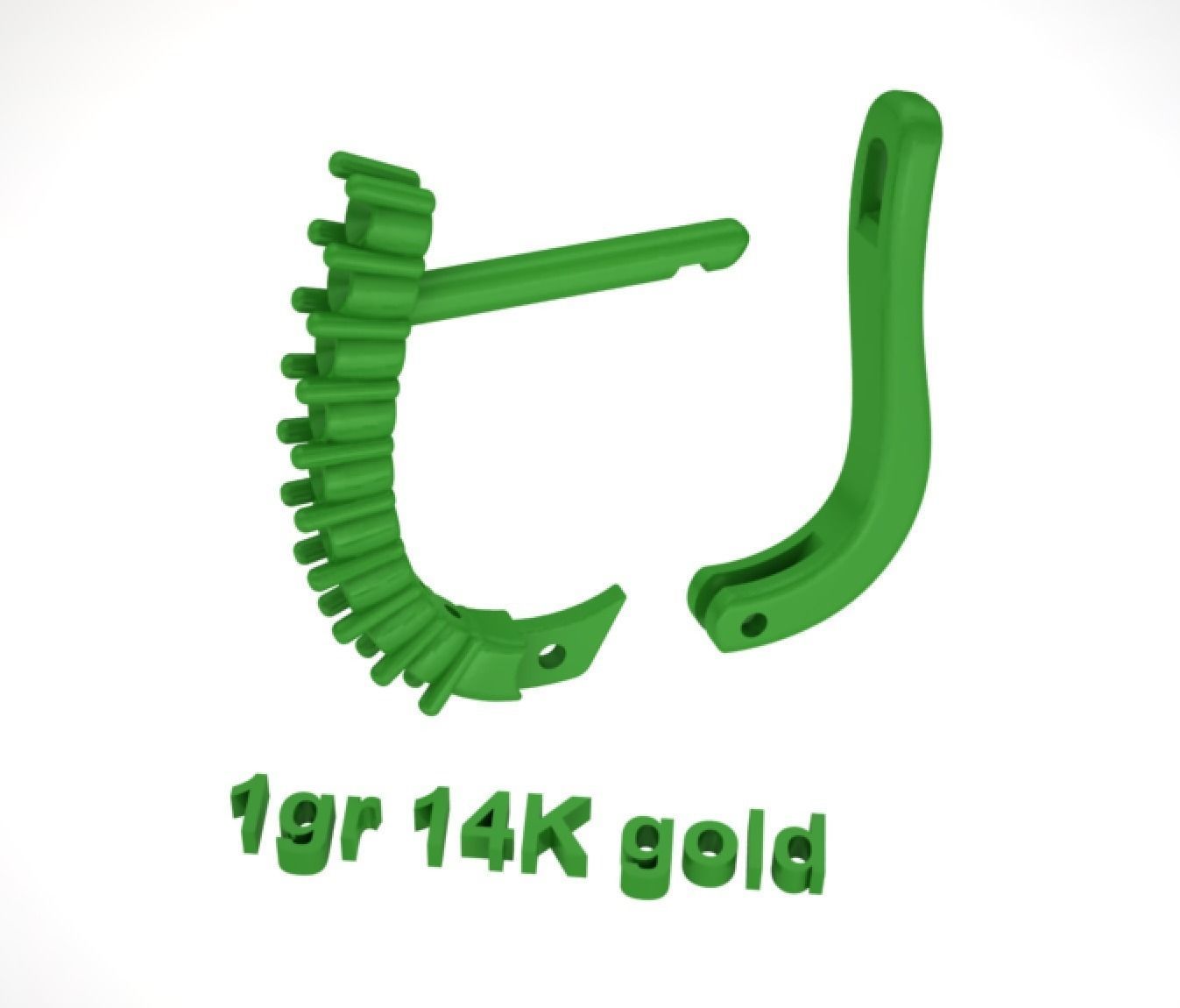 Huggie Diamond Earrings printable 3dmodel  3D print model_3