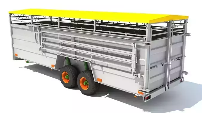 Cattle Animal Transporter Trailer 3D model