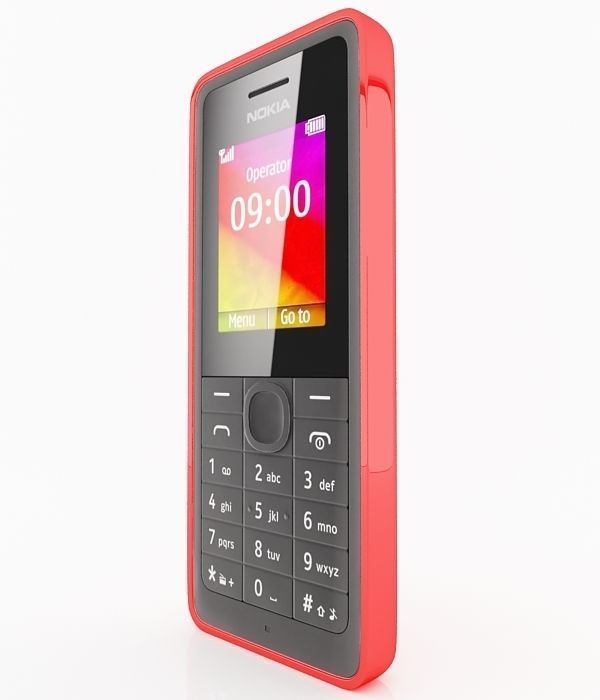 Nokia 106 Red 3D model_4