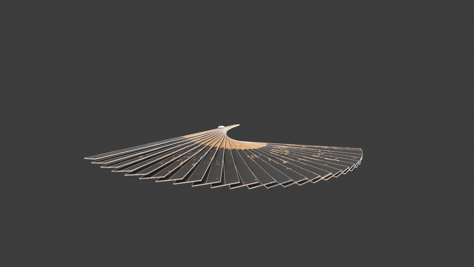 Black Wooden Handheld Fan Low-poly 3D model_20