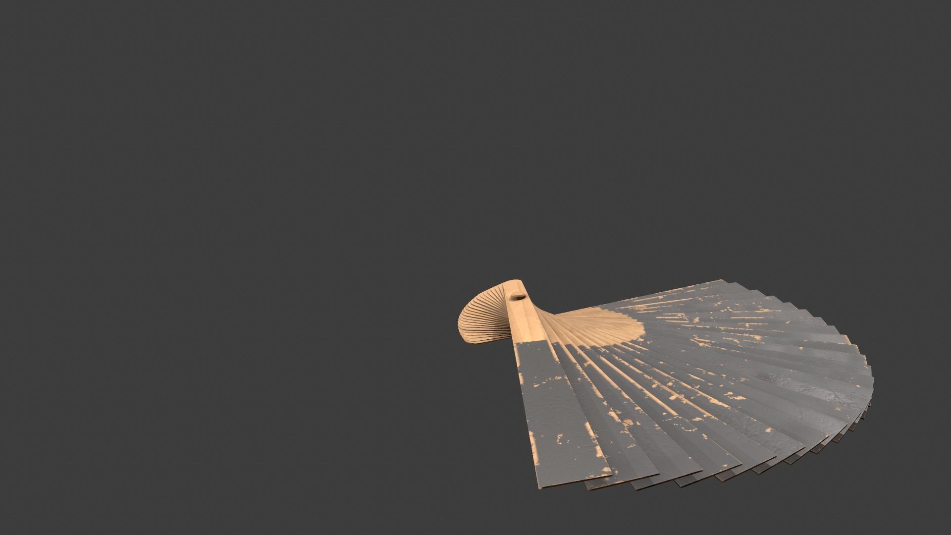 Black Wooden Handheld Fan Low-poly 3D model_13