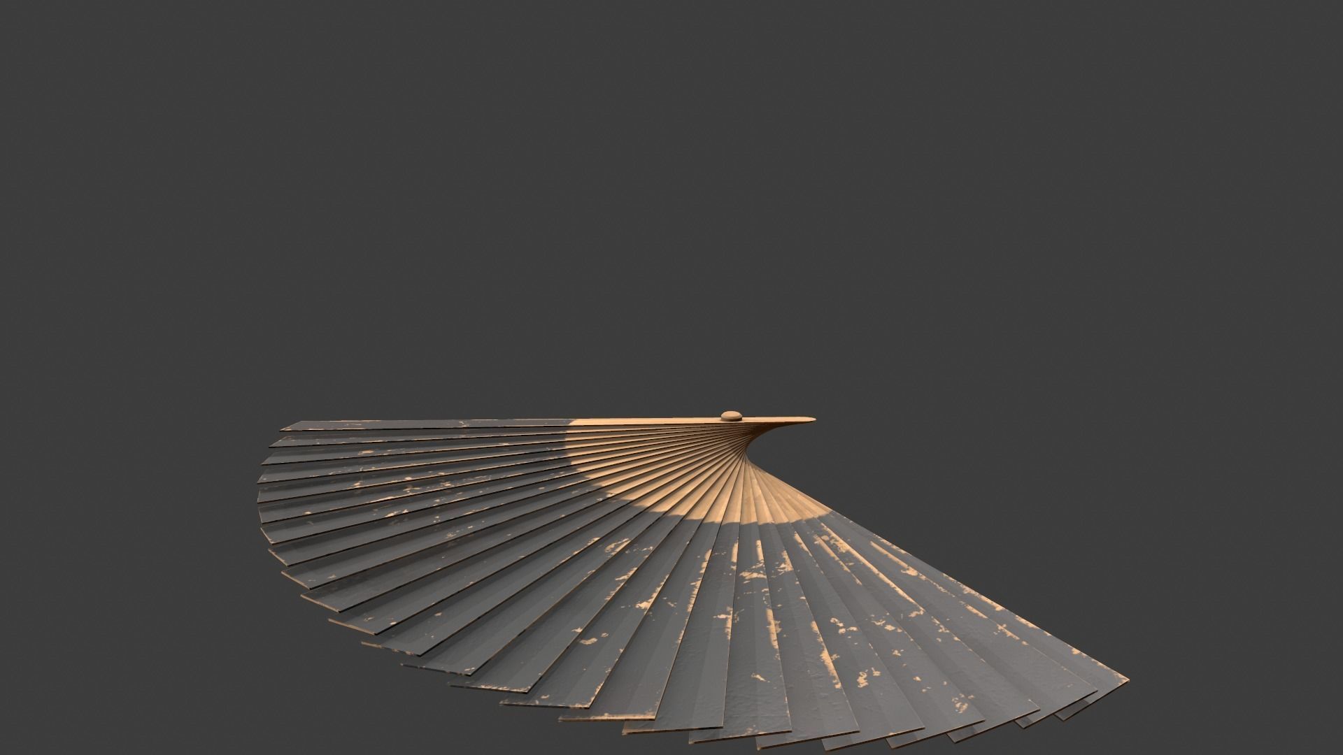 Black Wooden Handheld Fan Low-poly 3D model_11