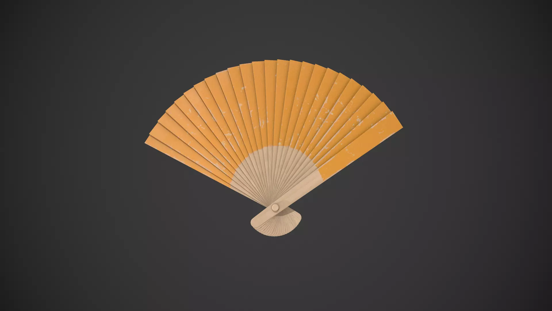 Orange Wooden Handheld Fan Low-poly 3D model