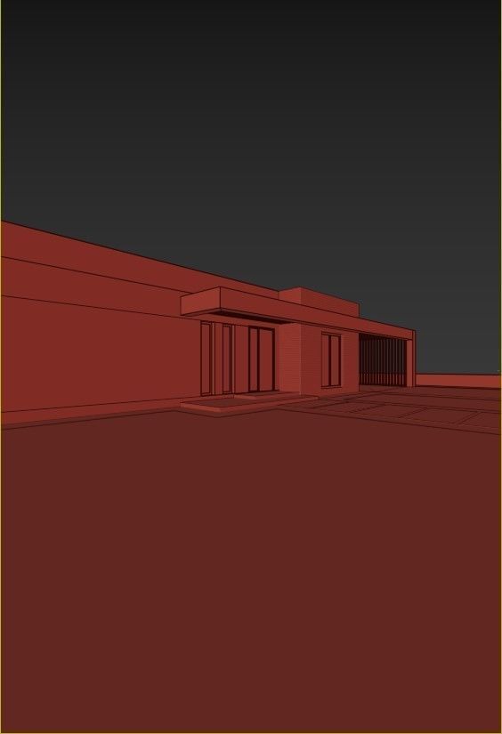 Modern house 04 Low-poly 3D model_8