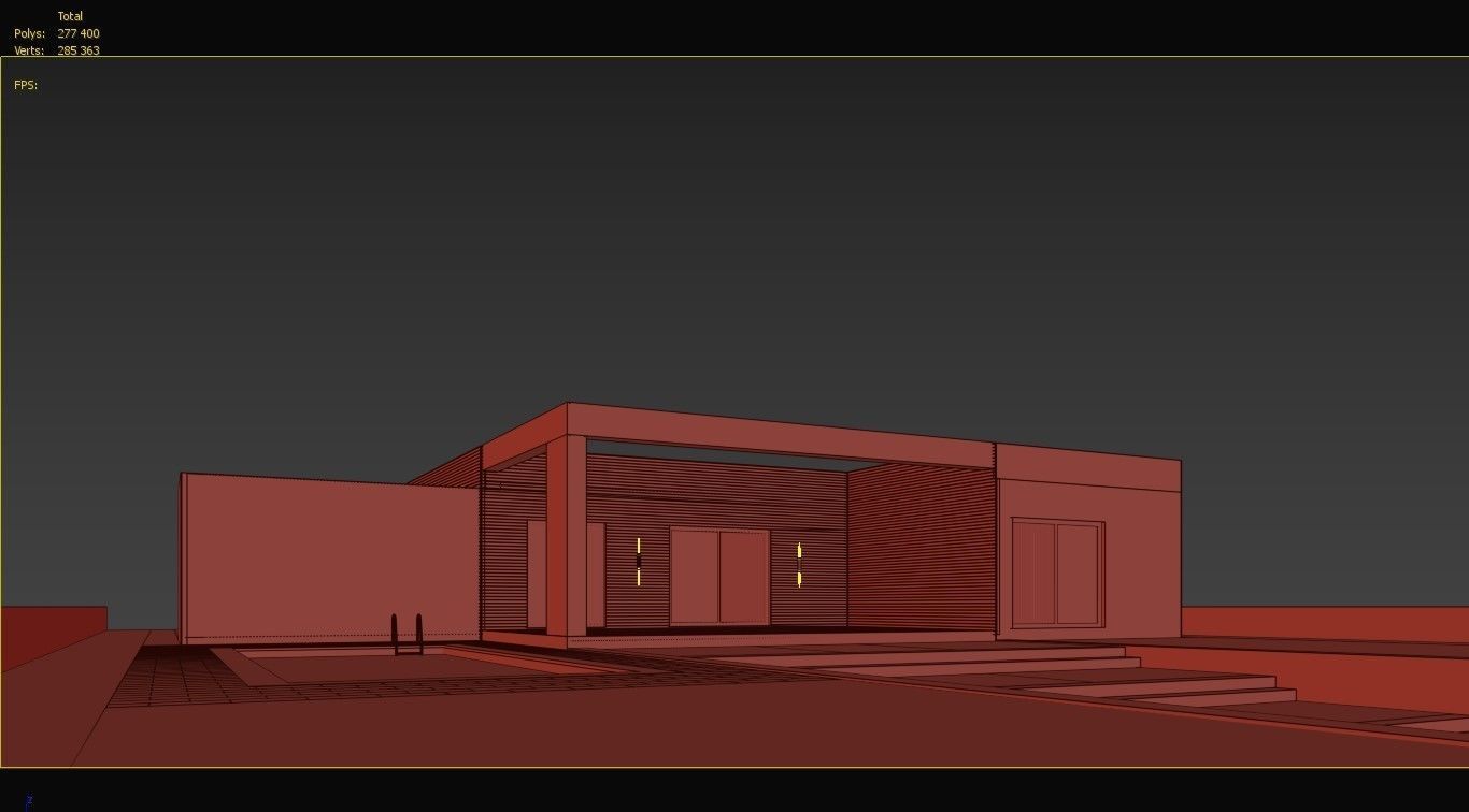 Modern house 04 Low-poly 3D model_5