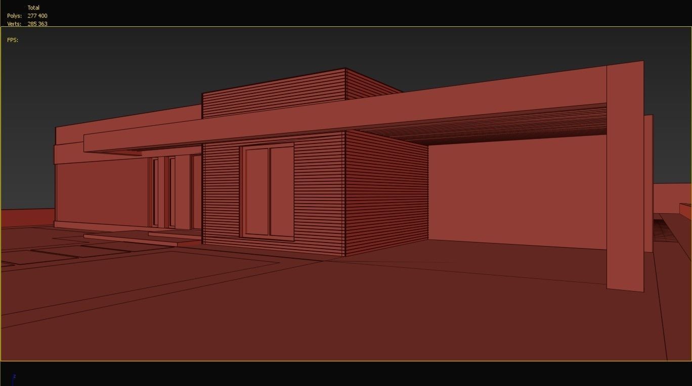 Modern house 04 Low-poly 3D model_6