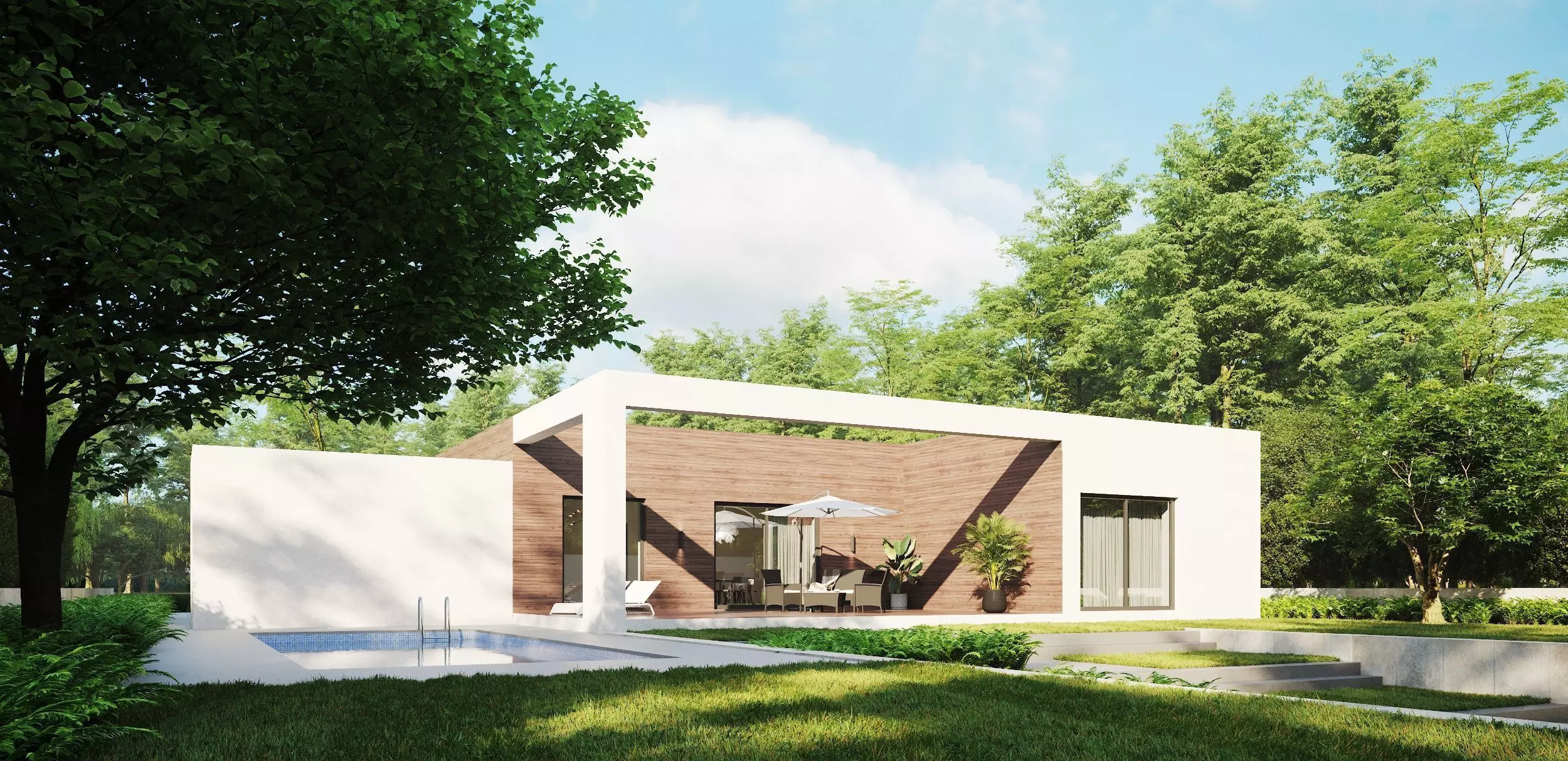 Modern house 04 Low-poly 3D model_0