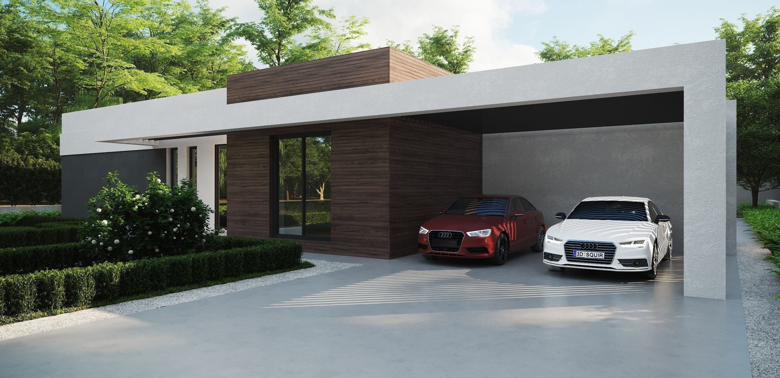 Modern house 04 Low-poly 3D model_2