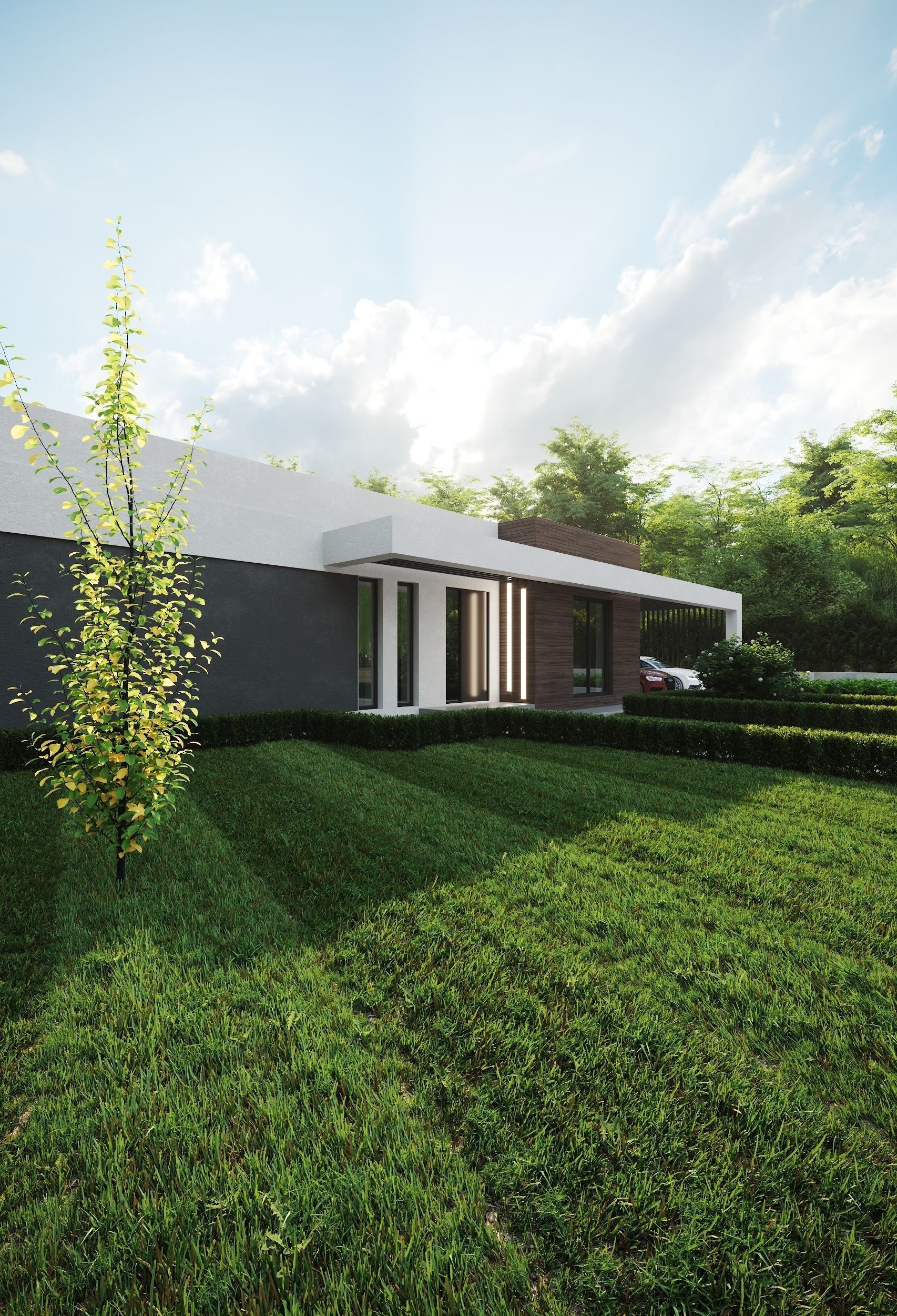 Modern house 04 Low-poly 3D model_3