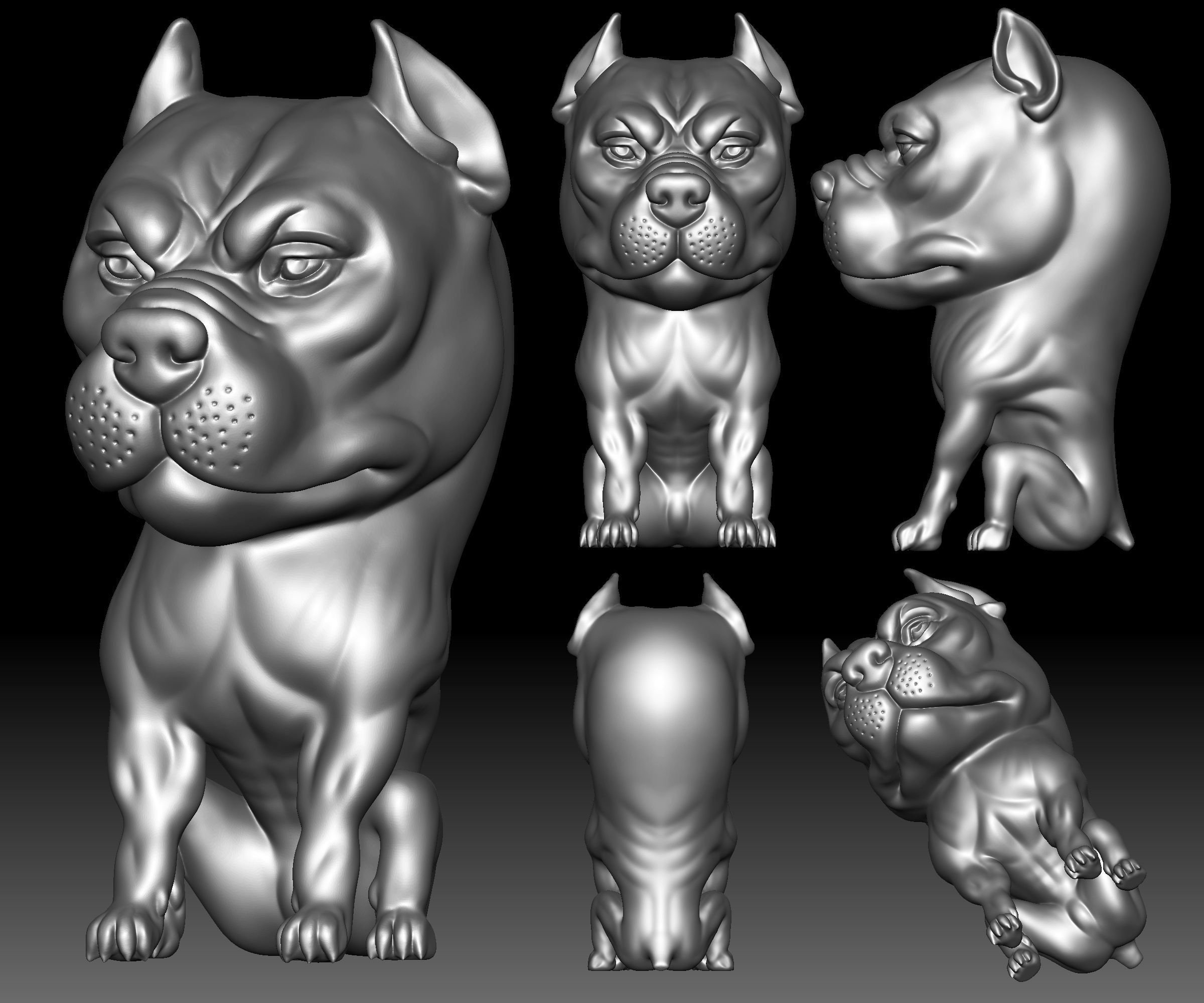 Pit Bull 3D STL file printable Bully 3D model 3D printable | CGTrader