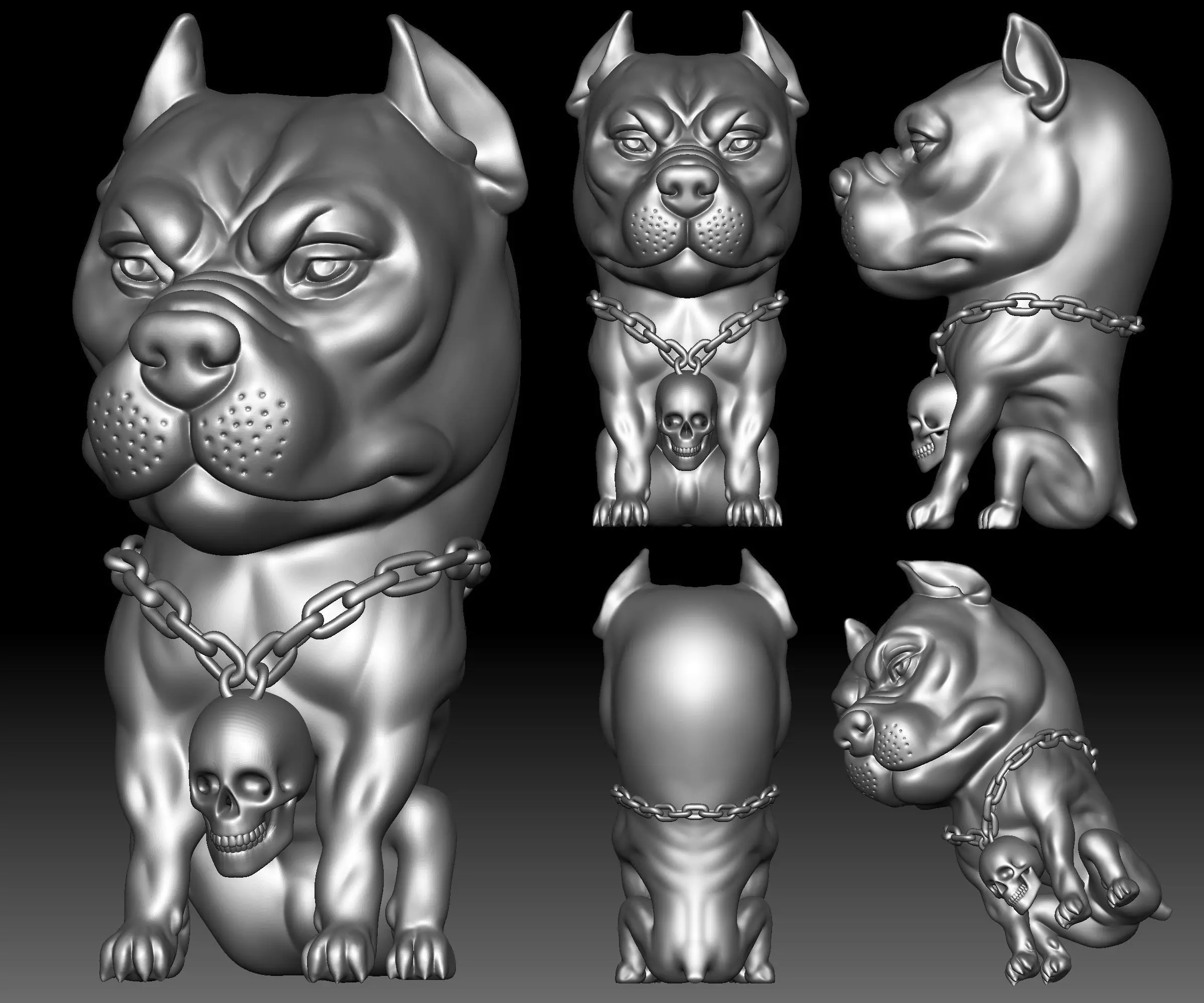 Pit Bull 3D STL file printable Bully 3D print model
