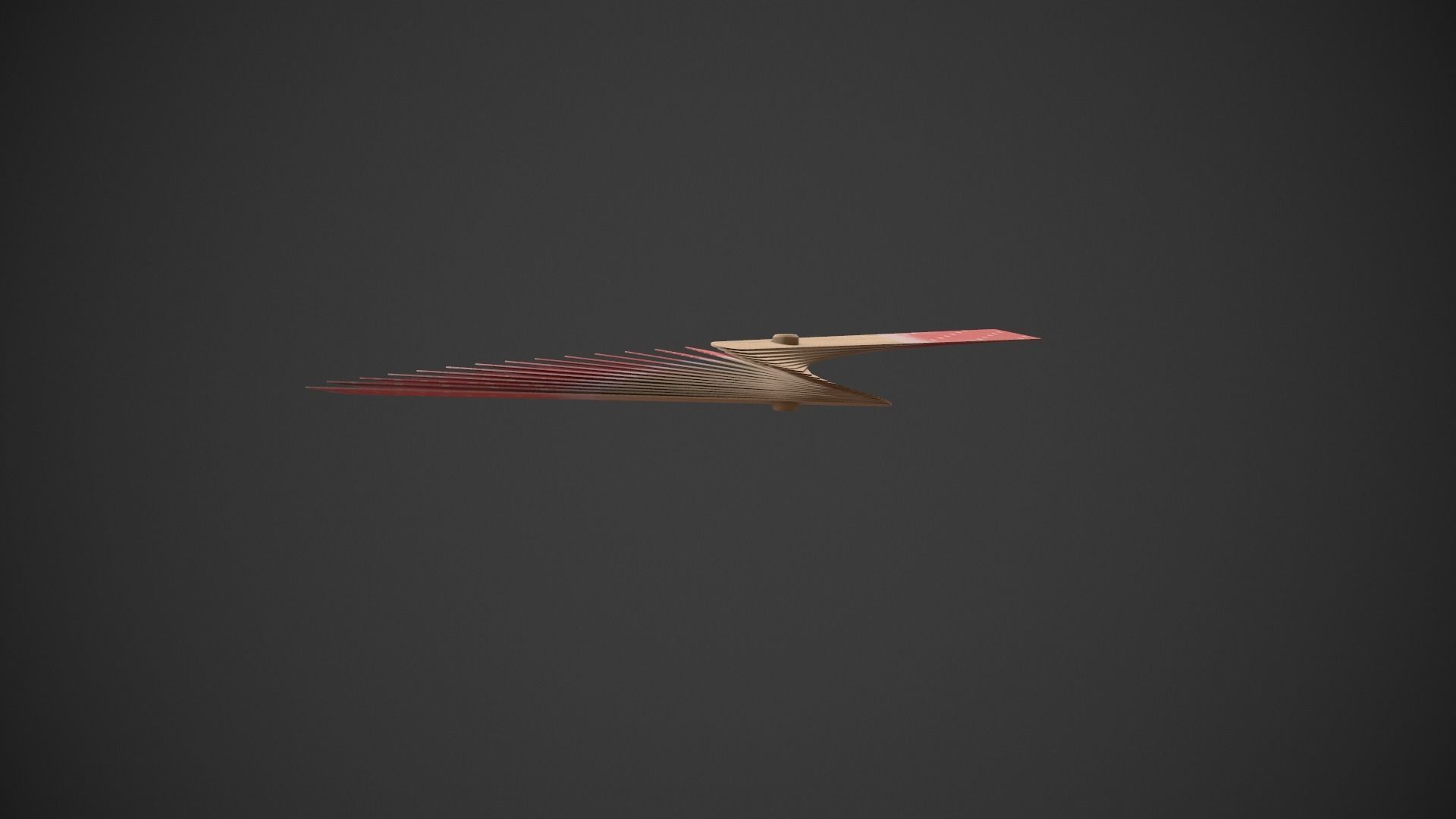 Spotty Red Wooden Handheld Fan Low-poly 3D model_9