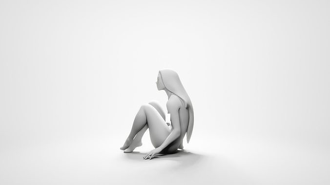 Woman sitting 7 3D print model