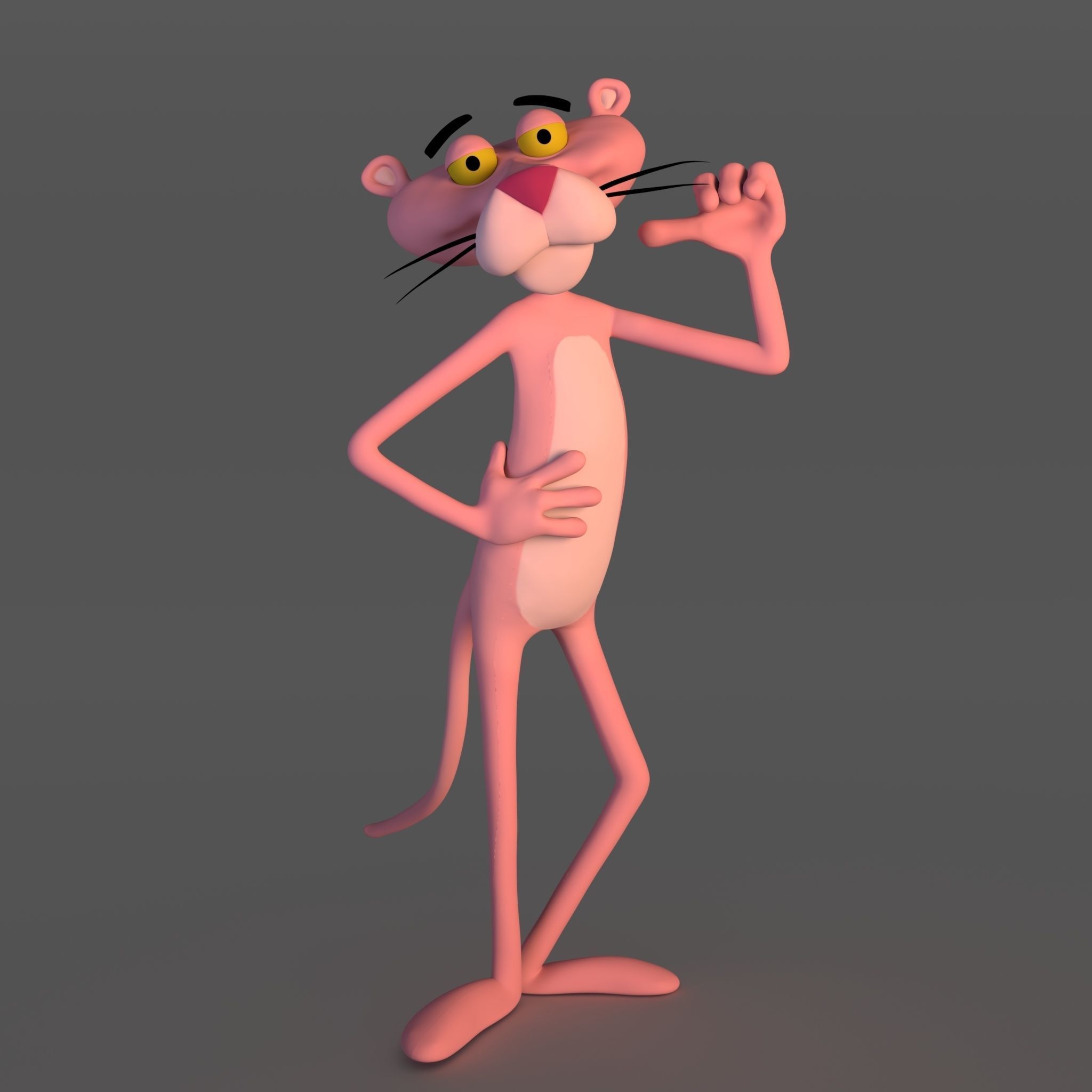 Pink panther 3D model_2