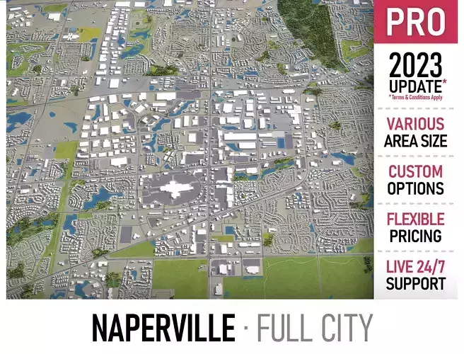 Naperville Low-poly 3D model