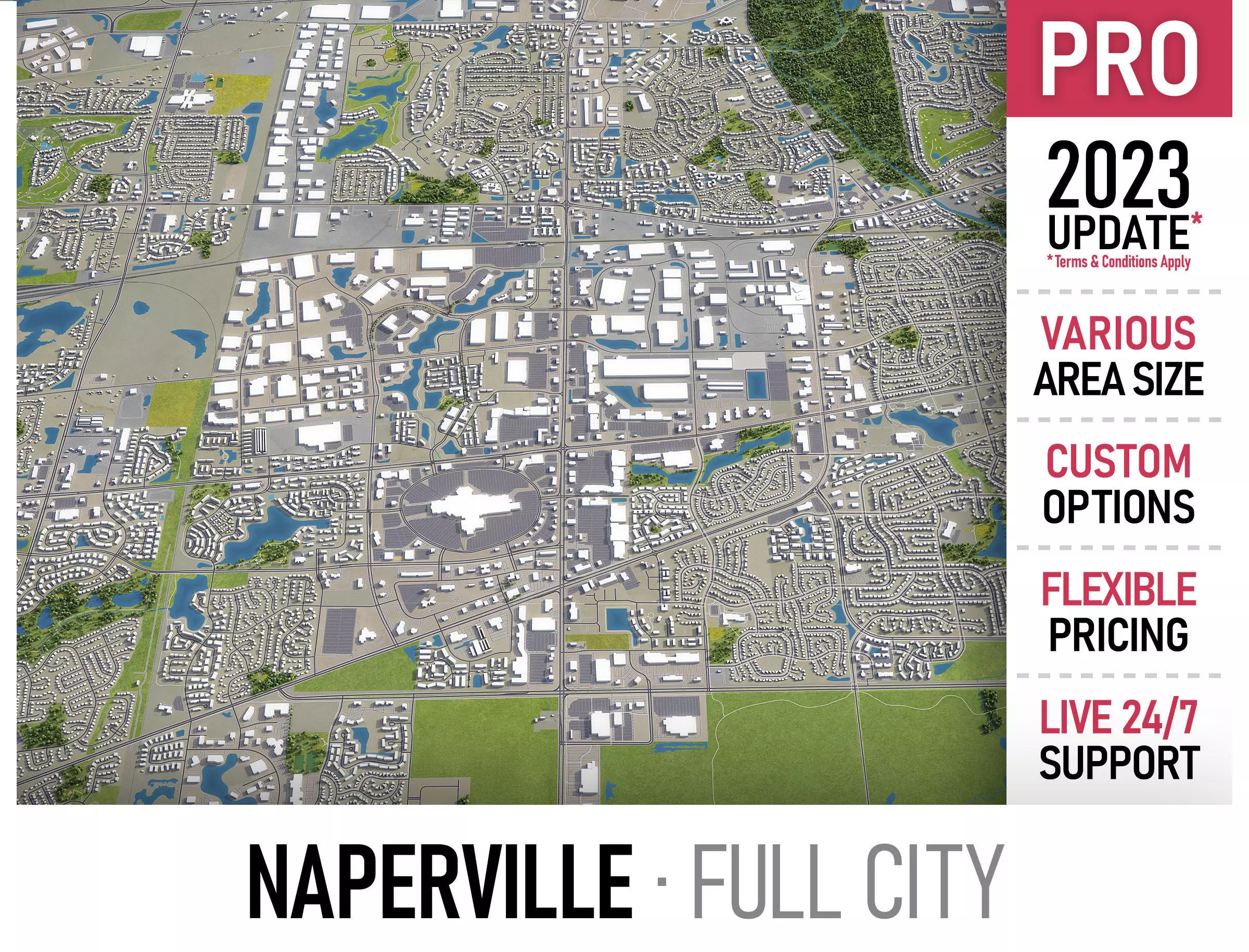Naperville Low-poly 3D model_0