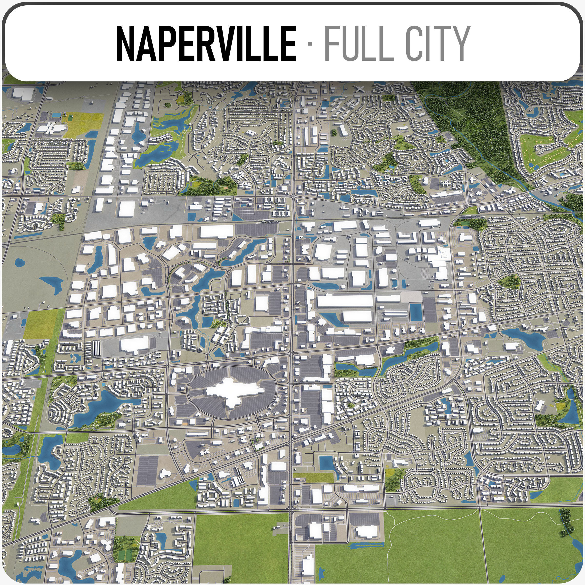 Naperville Low-poly 3D model_2