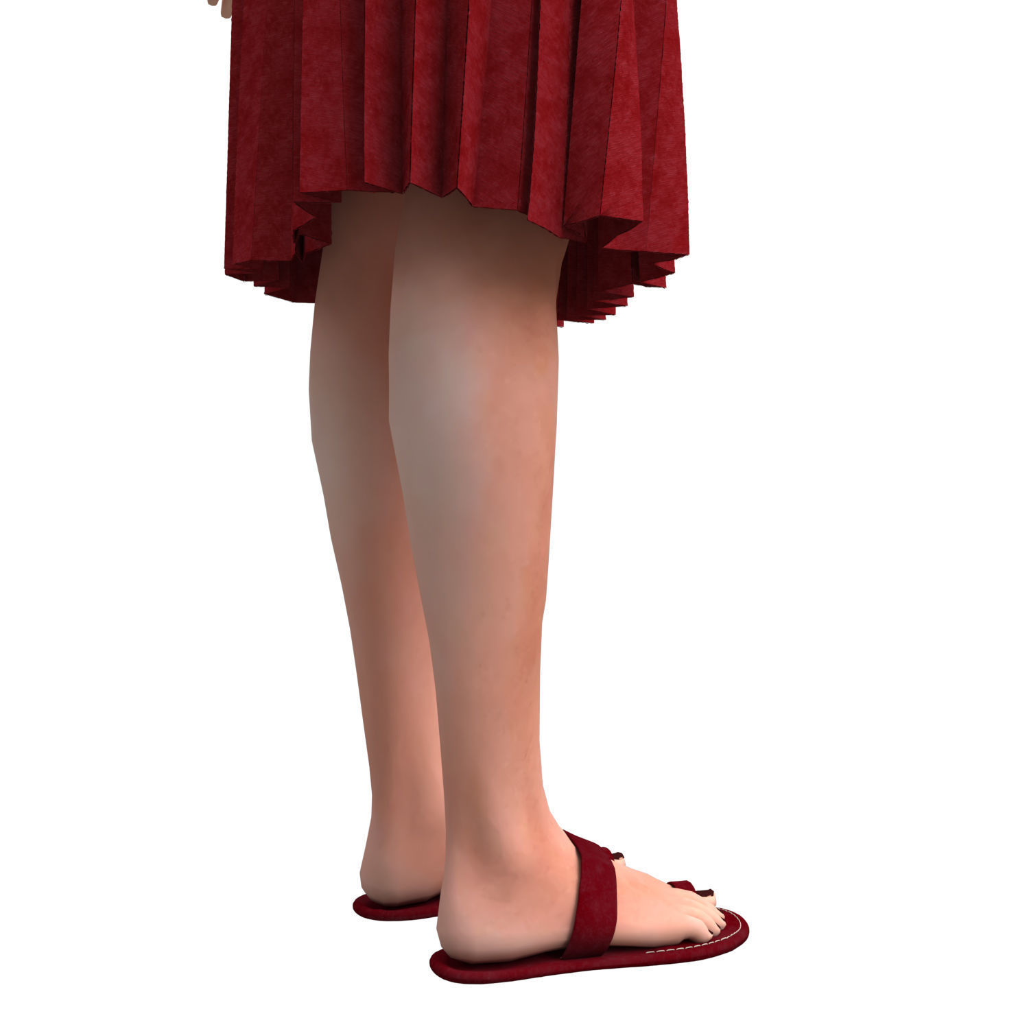3d realistic girl with clothing skirt 3D model_10