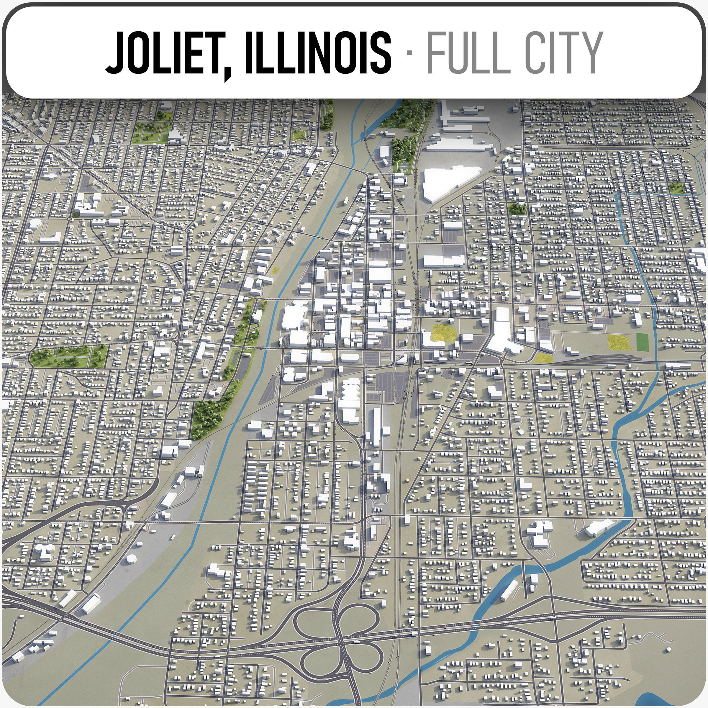 Joliet Low-poly 3D model_2