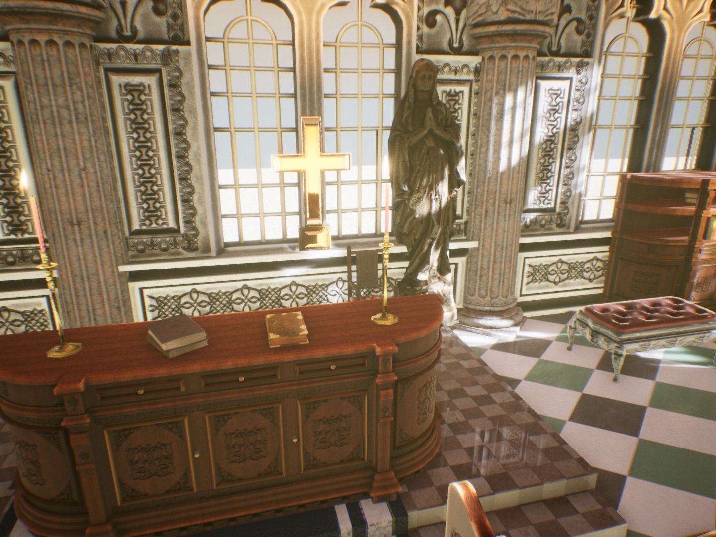 Church 2 Unreal Engine Low-poly 3D model_7