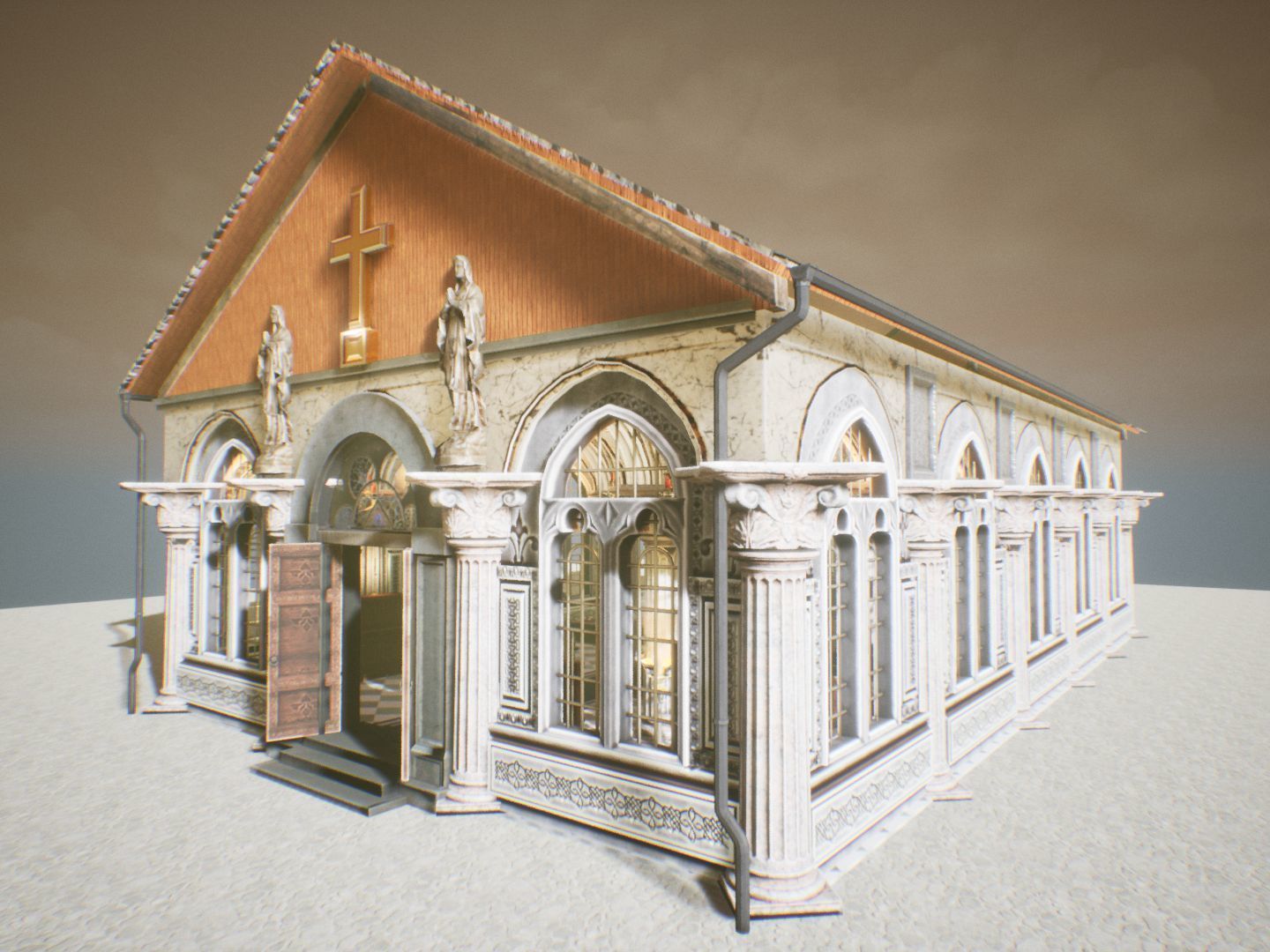 Church 2 Unreal Engine Low-poly 3D model_16
