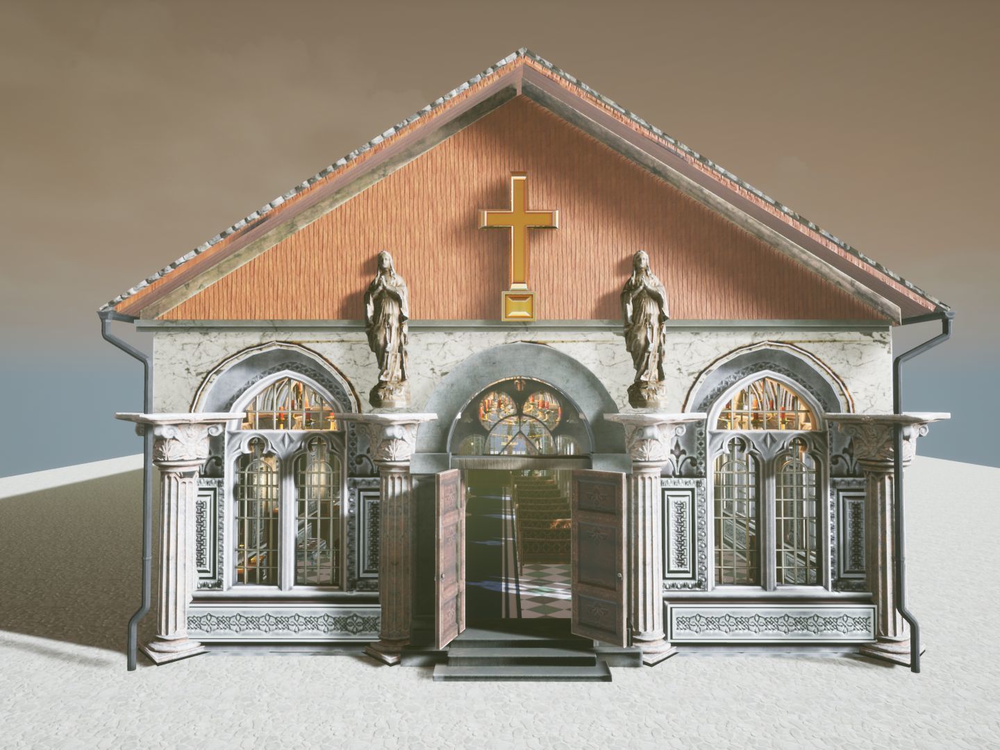 Church 2 Unreal Engine Low-poly 3D model_15