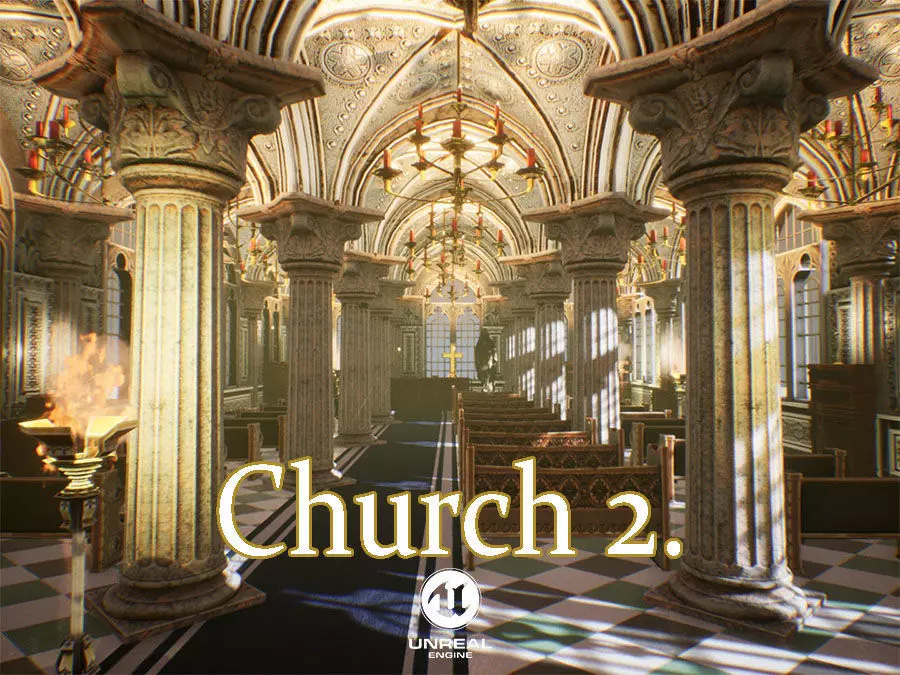 Church 2 Unreal Engine Low-poly 3D model_0