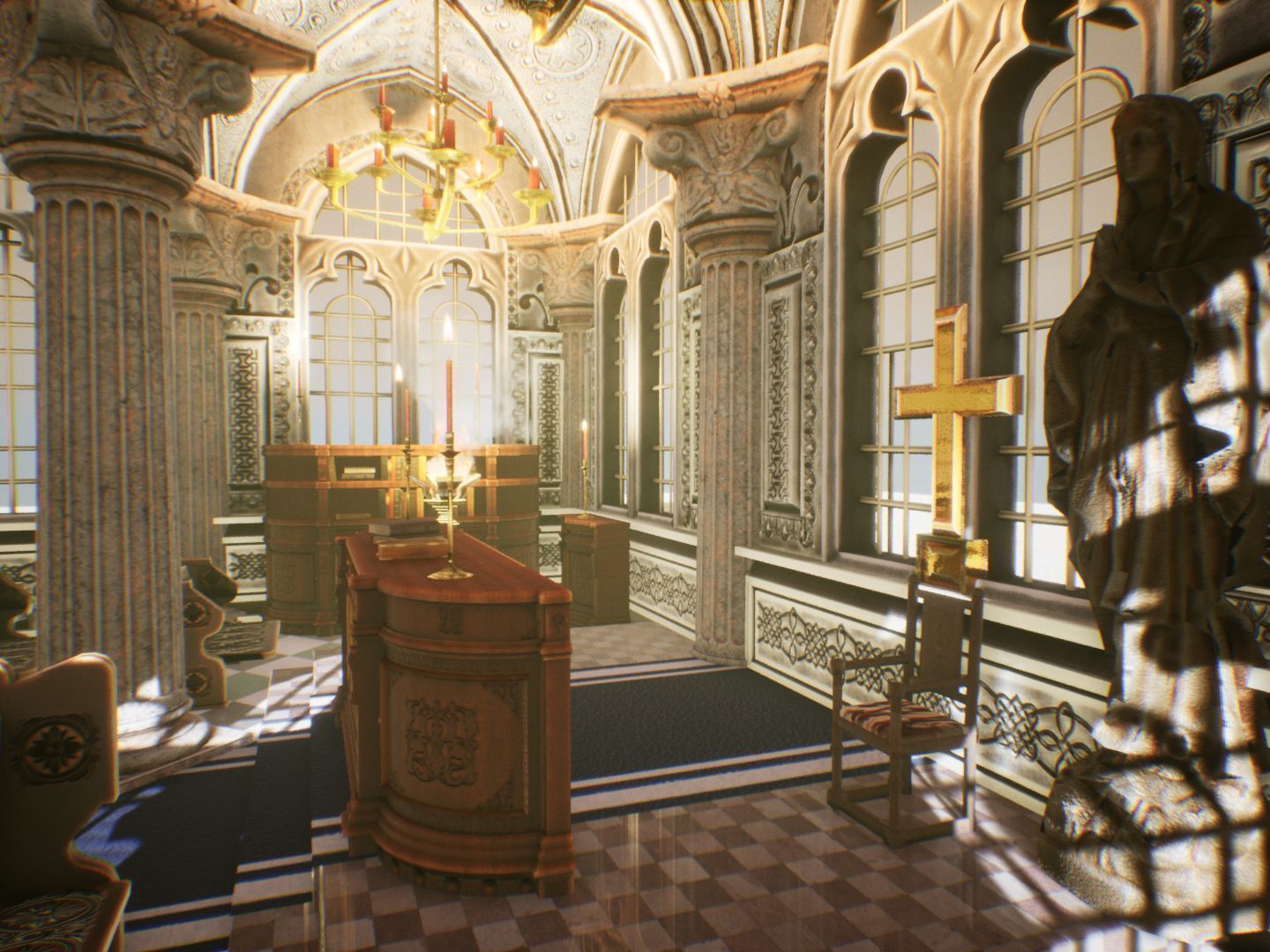 Church 2 Unreal Engine Low-poly 3D model_6