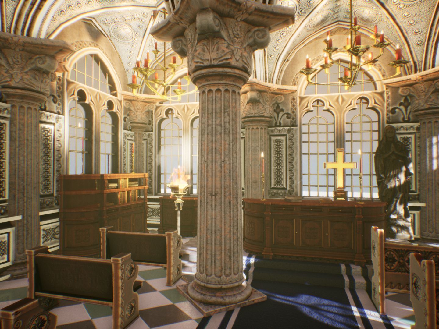 Church 2 Unreal Engine Low-poly 3D model_4