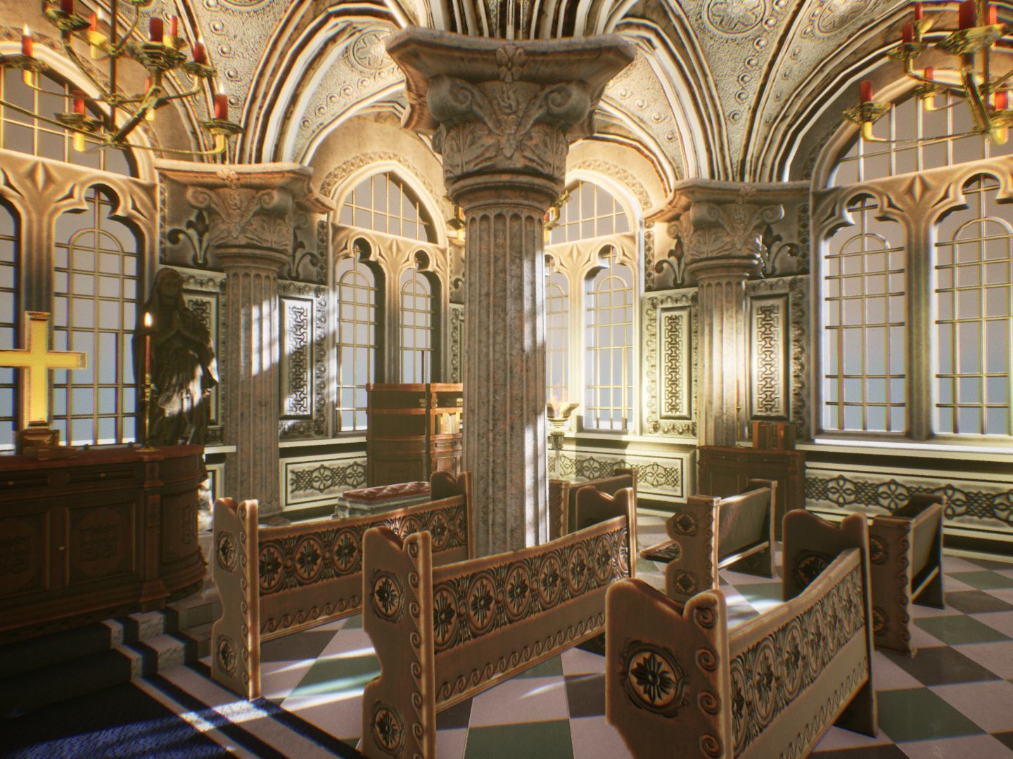 Church 2 Unreal Engine Low-poly 3D model_3