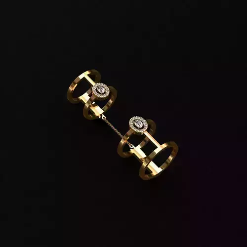 Rings two gold with sapphires 3D print model