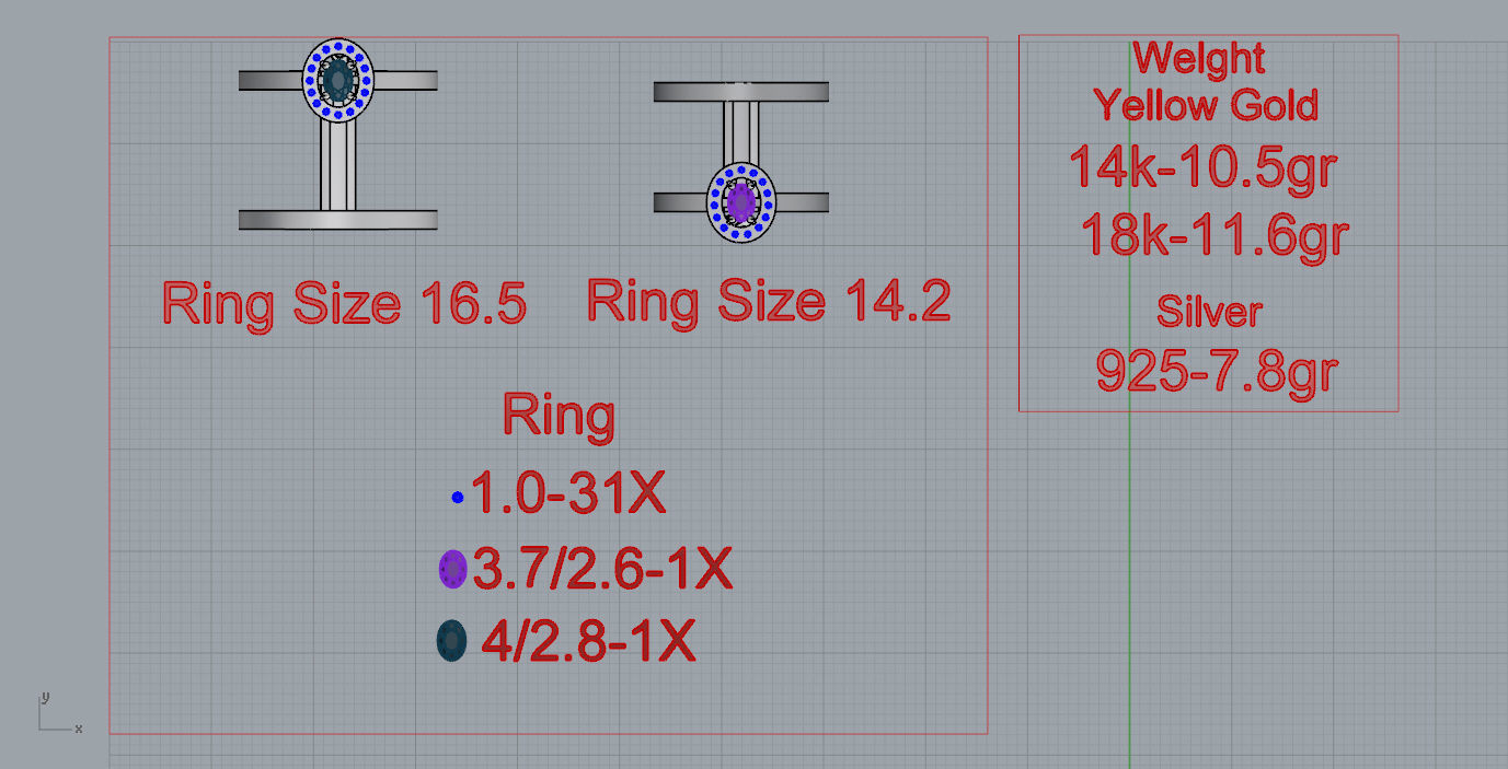 Rings two gold with sapphires 3D print model_13
