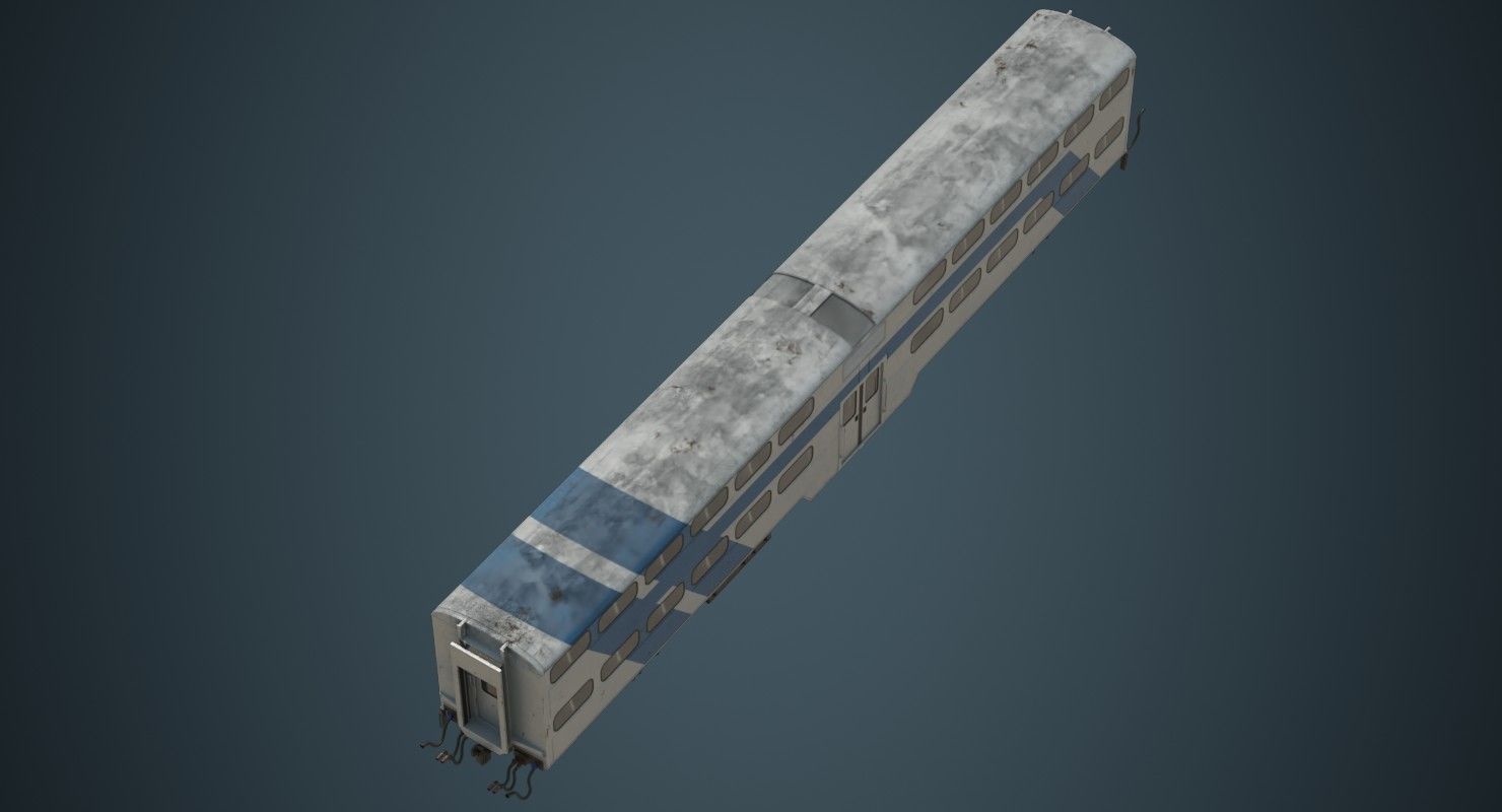 Railcar 1B Low-poly 3D model_2