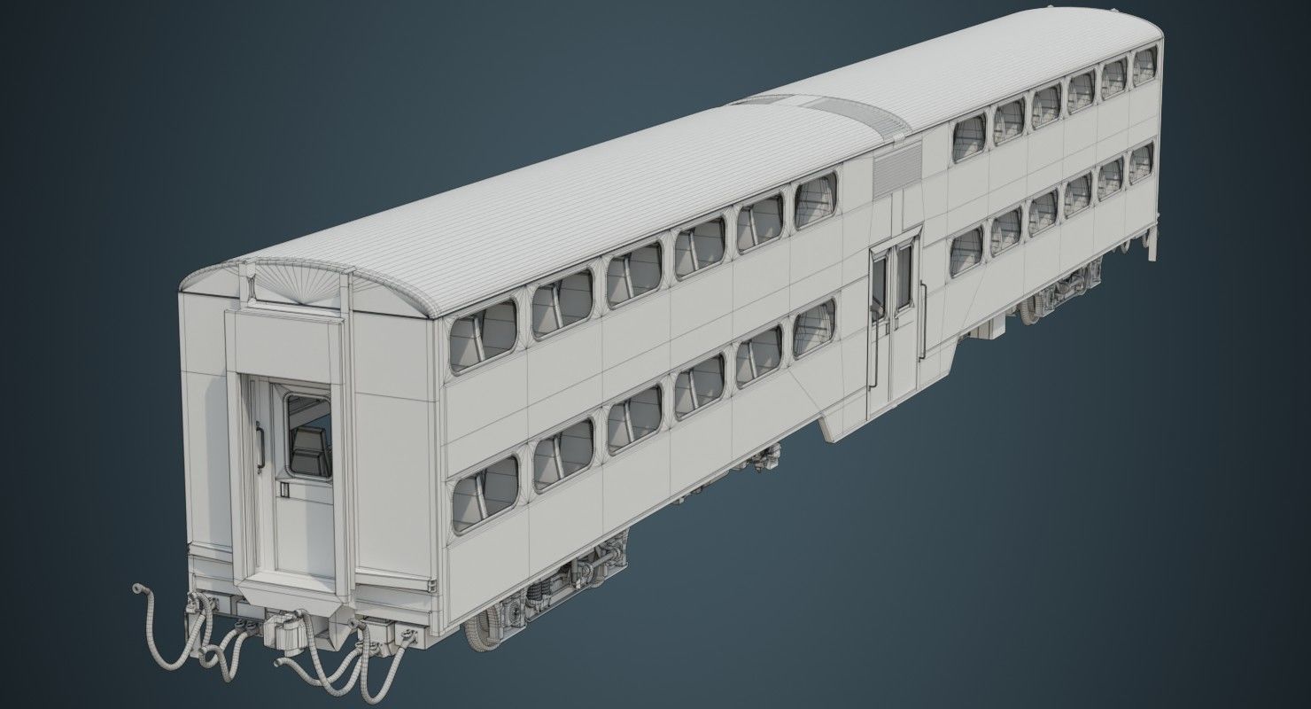 Railcar 1B Low-poly 3D model_14