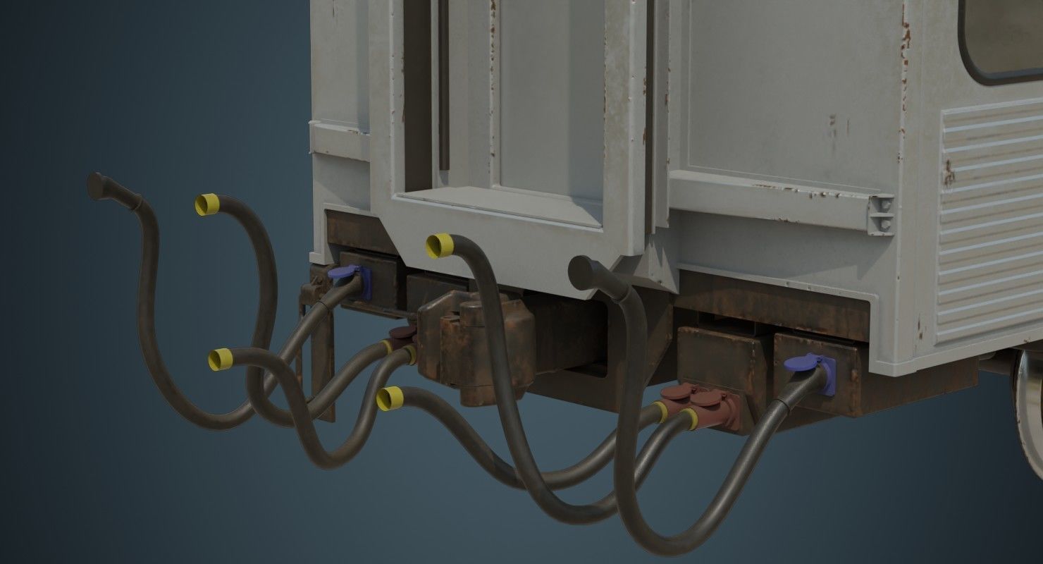 Railcar 1B Low-poly 3D model_5