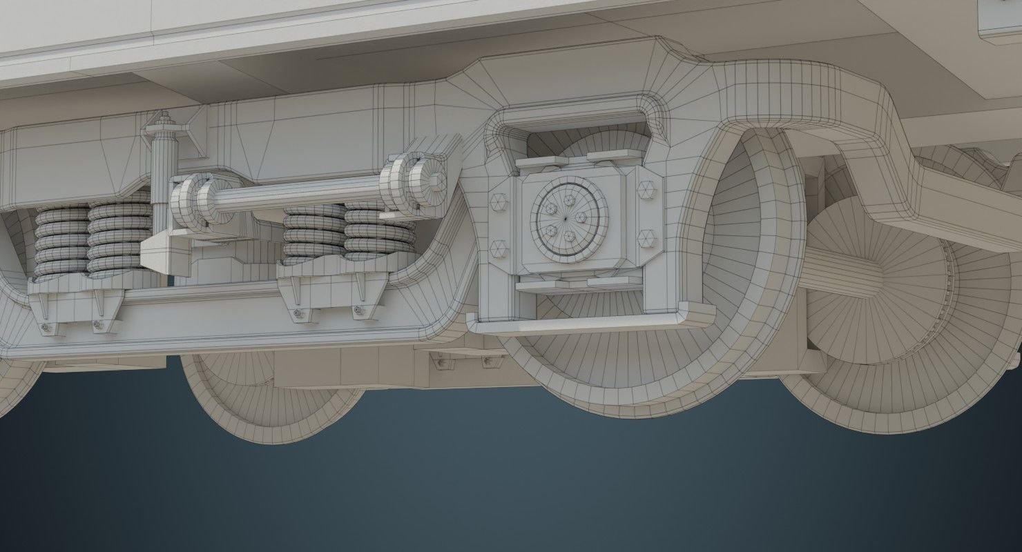 Railcar 1B Low-poly 3D model_16