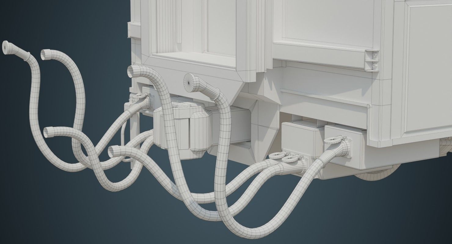 Railcar 1B Low-poly 3D model_15