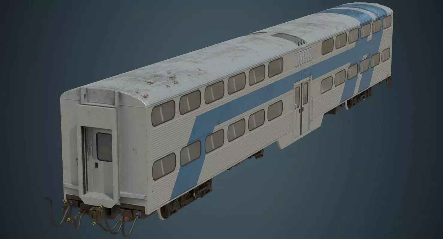 Railcar 1B Low-poly 3D model_0